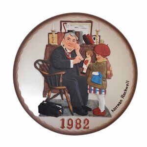 1982 Norman Rockwell Collectible Ceramic Plate "Doctor and The Doll"